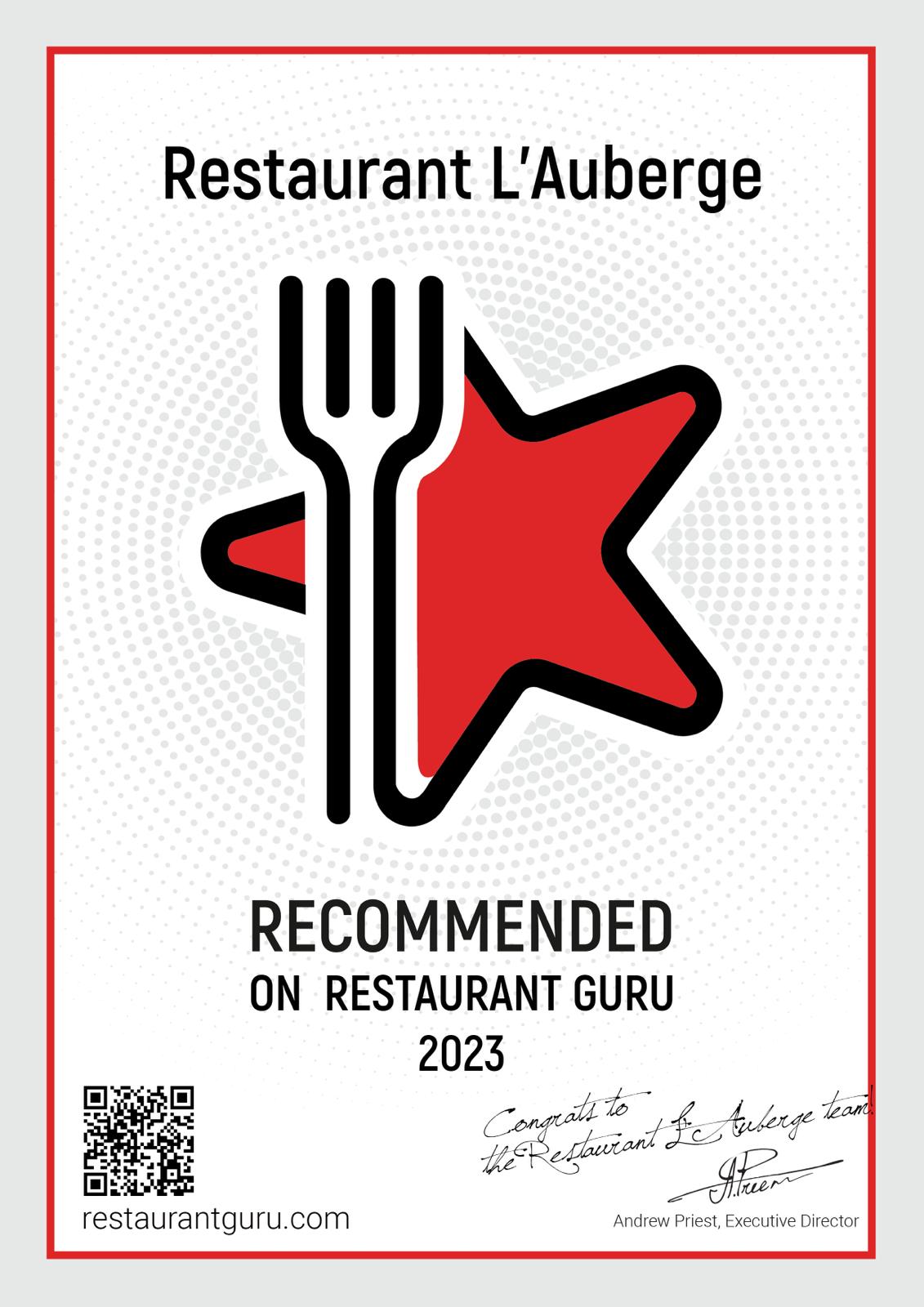 Restaurant L'Auberge - Recommended on Restaurant Guru